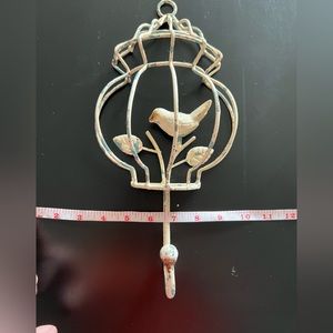 Vintage / Antique Bird in a Cage Wall Hook